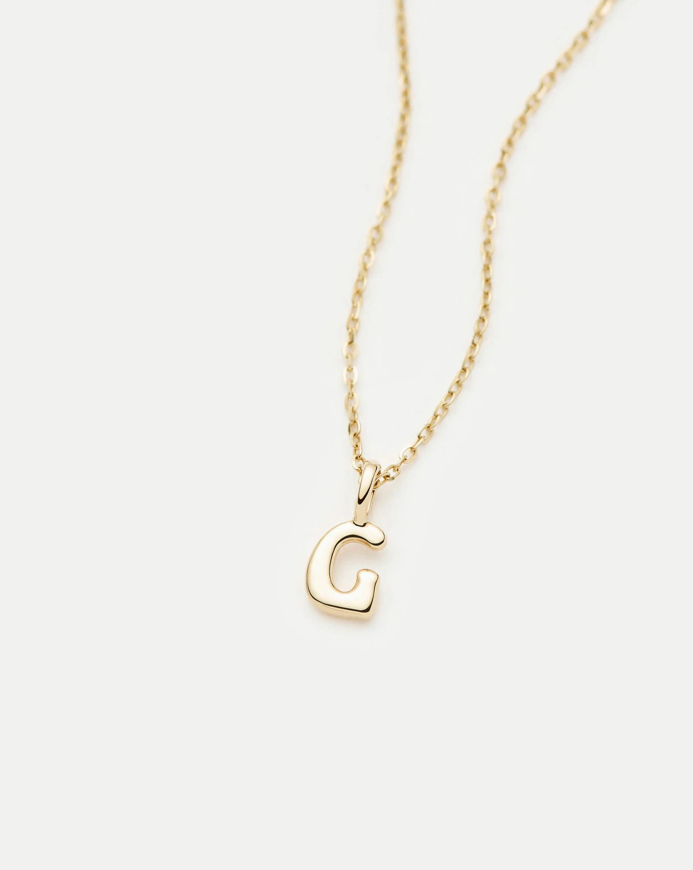 Fine Initial Mini Pendant Necklace - G | 14k Solid Gold Necklaces Missoma 