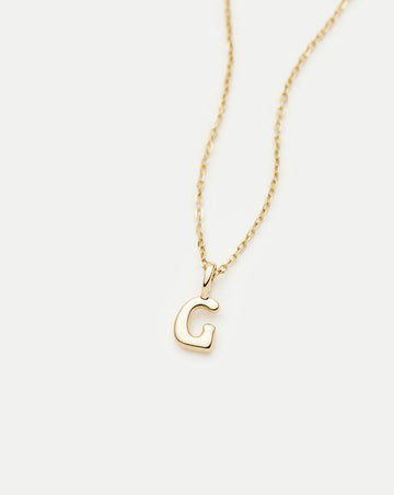 Fine Initial Mini Pendant Necklace - G | 14k Solid Gold Necklaces Missoma 
