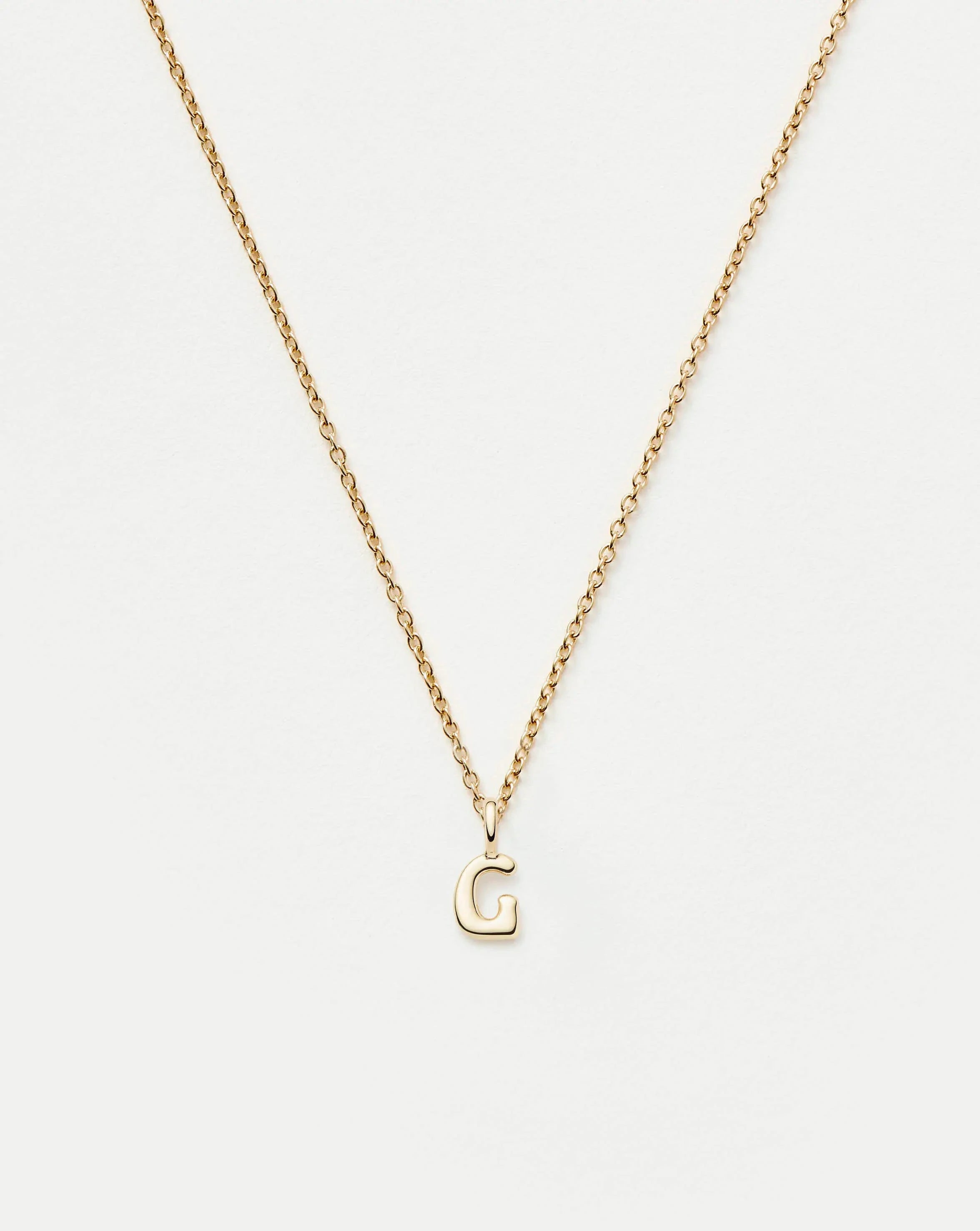 Fine Initial Mini Pendant Necklace - G | 14k Solid Gold Necklaces Missoma 