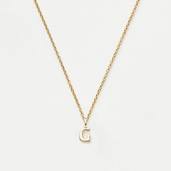 Fine Initial Mini Pendant Necklace - G | 14k Solid Gold Necklaces Missoma 