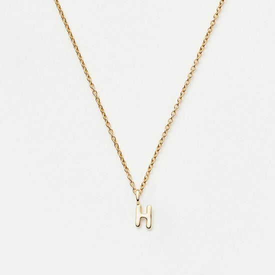 Fine Initial Mini Pendant Necklace - H | 14k Solid Gold Necklaces Missoma 