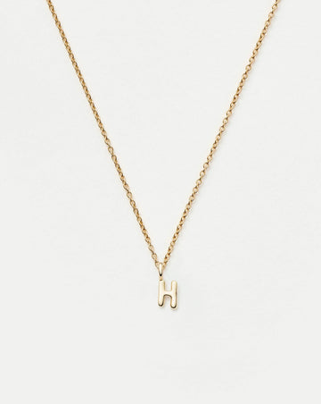 Fine Initial Mini Pendant Necklace - H | 14k Solid Gold Necklaces Missoma 