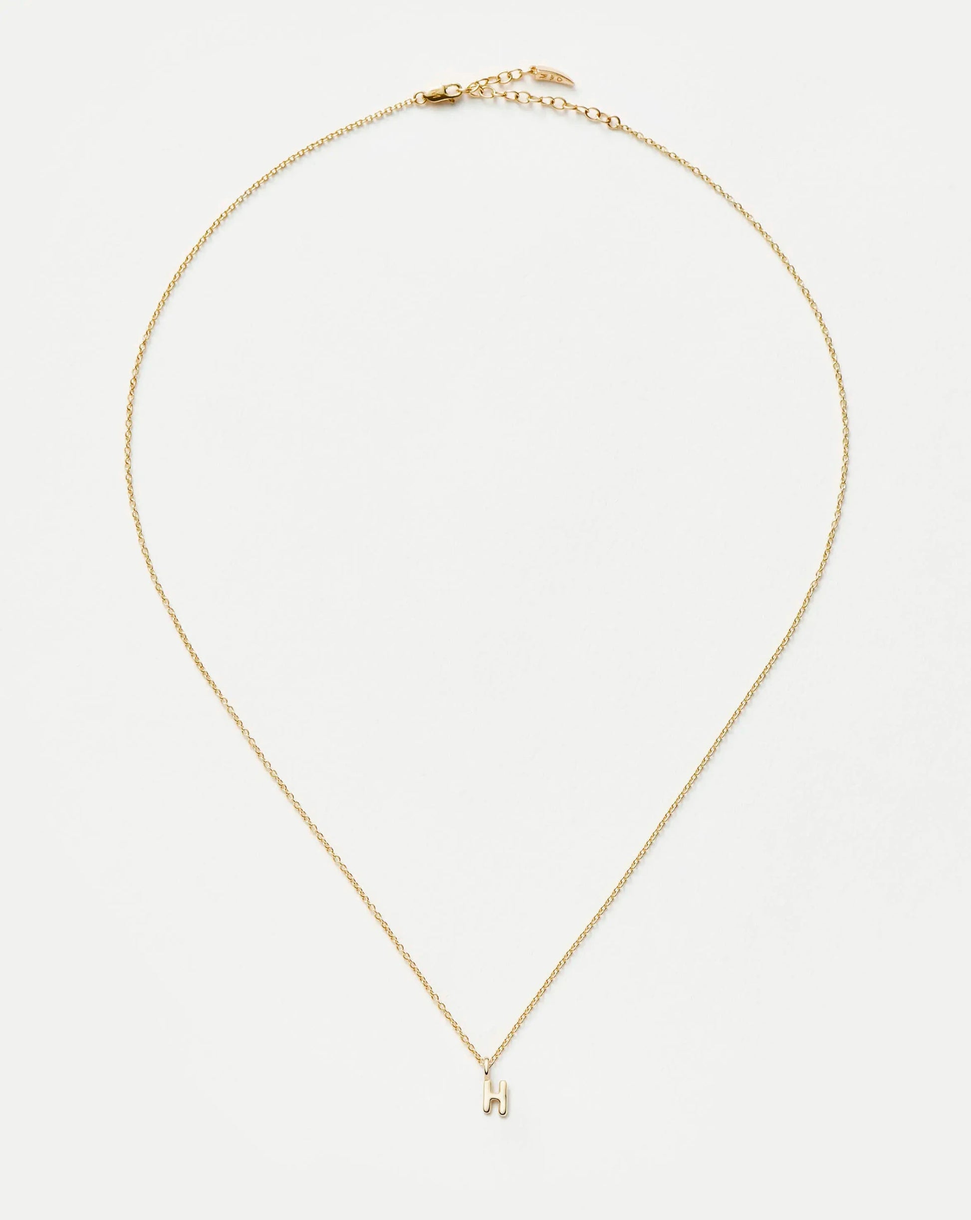 Fine Initial Mini Pendant Necklace - H | 14k Solid Gold Necklaces Missoma 