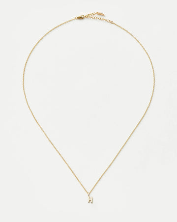 Fine Initial Mini Pendant Necklace - H | 14k Solid Gold Necklaces Missoma 