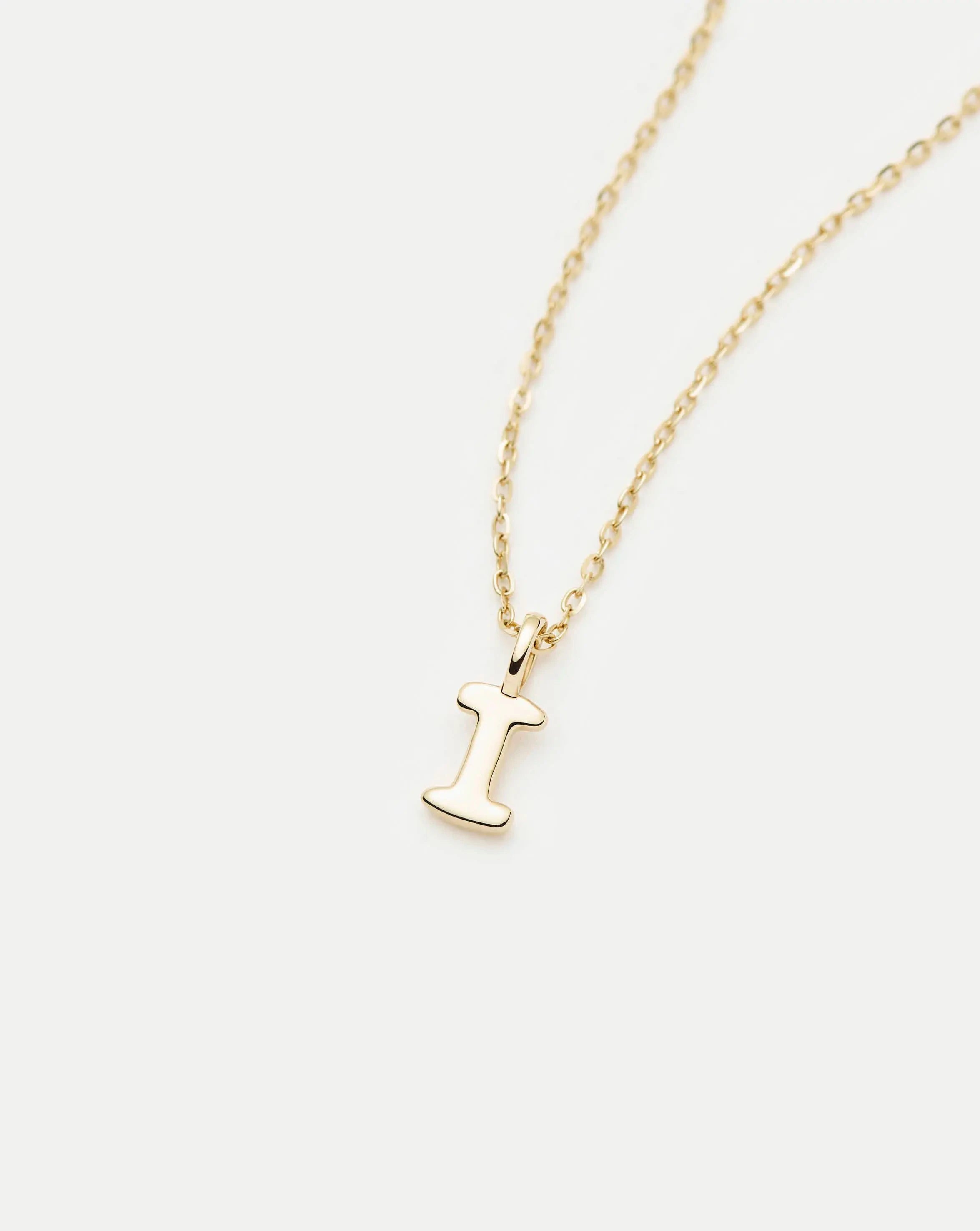 Fine Initial Mini Pendant Necklace - I | 14k Solid Gold Necklaces Missoma 
