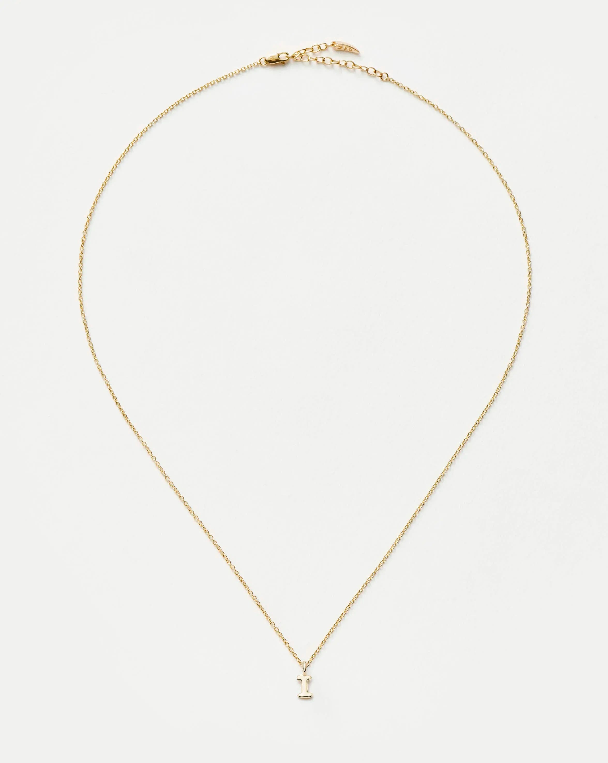 Fine Initial Mini Pendant Necklace - I | 14k Solid Gold Necklaces Missoma 