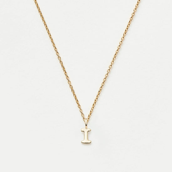 Fine Initial Mini Pendant Necklace - I | 14k Solid Gold Necklaces Missoma 