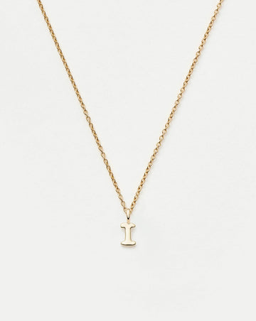 Fine Initial Mini Pendant Necklace - I | 14k Solid Gold Necklaces Missoma 