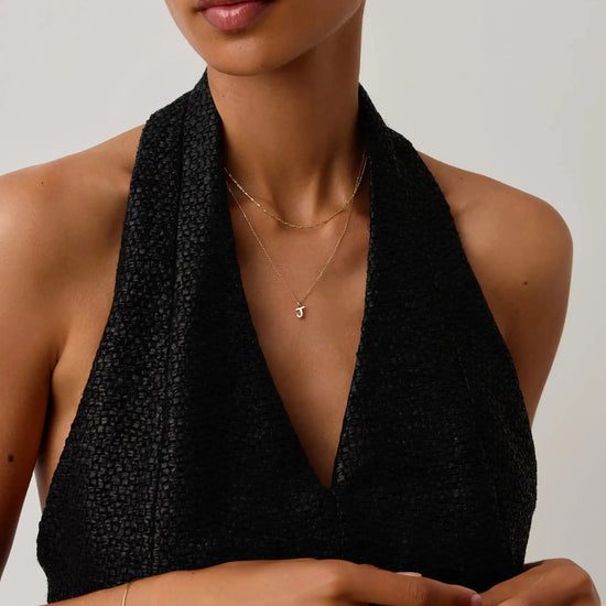 Fine Initial Mini Pendant Necklace - J | 14k Solid Gold Necklaces Missoma 