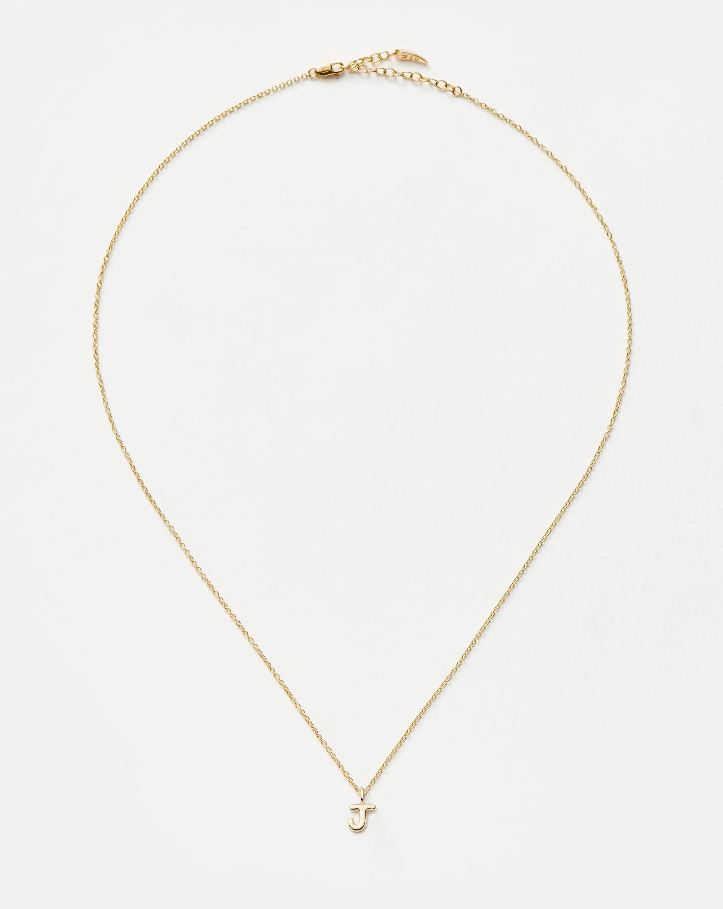 Fine Initial Mini Pendant Necklace - J | 14k Solid Gold Necklaces Missoma 