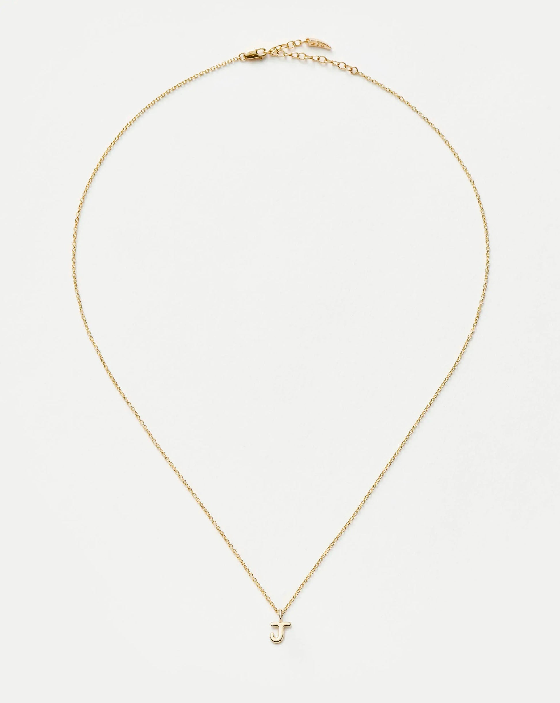 Fine Initial Mini Pendant Necklace - J | 14k Solid Gold Necklaces Missoma 