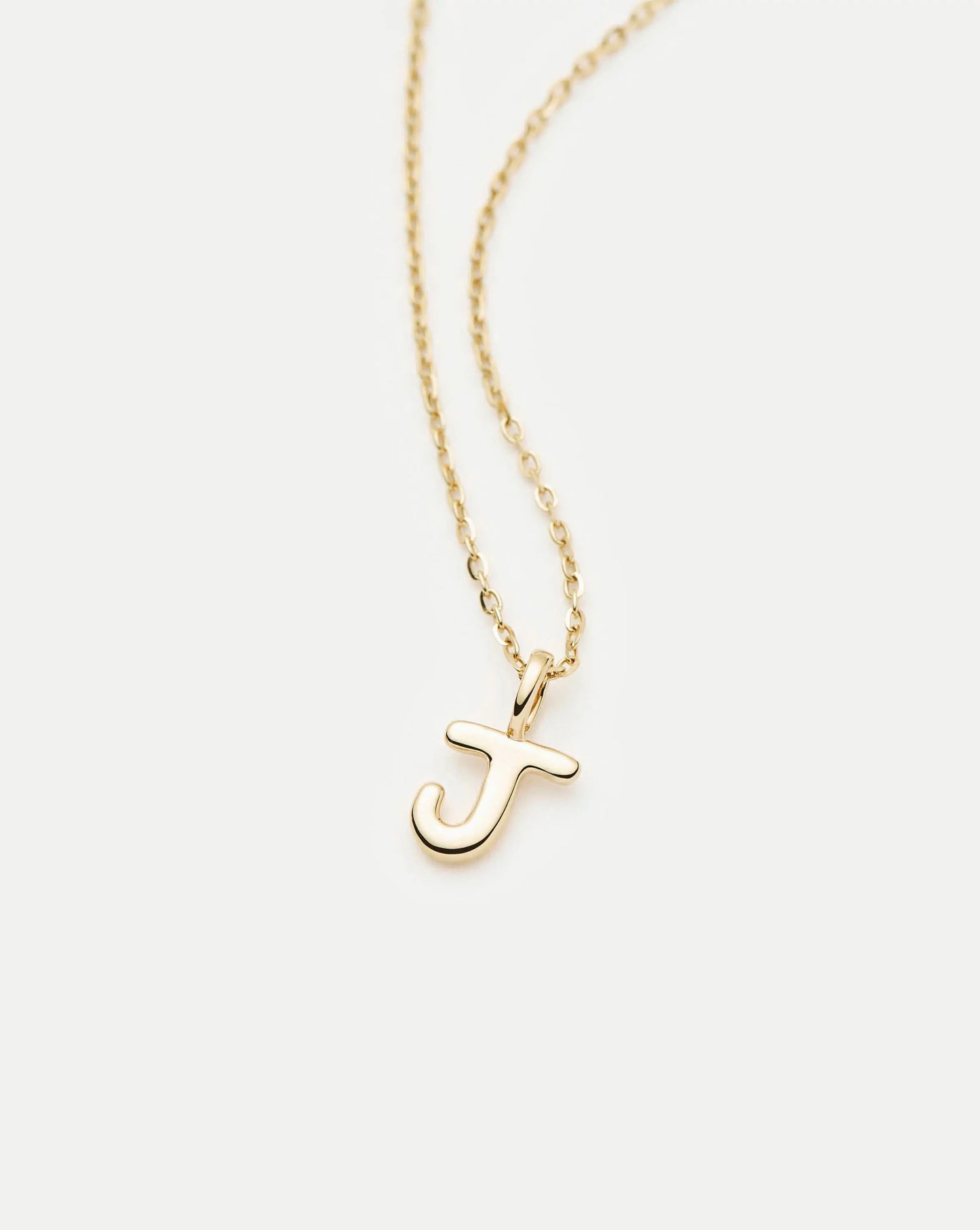 Fine Initial Mini Pendant Necklace - J | 14k Solid Gold Necklaces Missoma 