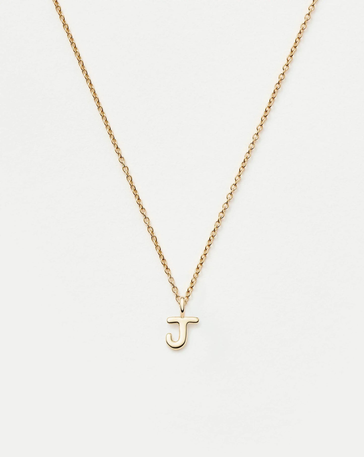 Fine Initial Mini Pendant Necklace - J | 14k Solid Gold Necklaces Missoma 