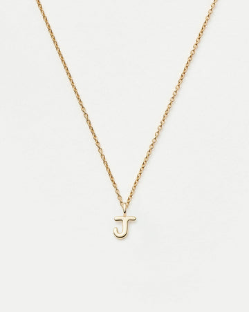 Fine Initial Mini Pendant Necklace - J | 14k Solid Gold Necklaces Missoma 