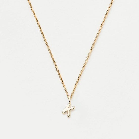 Fine Initial Mini Pendant Necklace - K | 14k Solid Gold Necklaces Missoma 