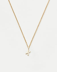 Fine Initial Mini Pendant Necklace - K | 14k Solid Gold Necklaces Missoma 