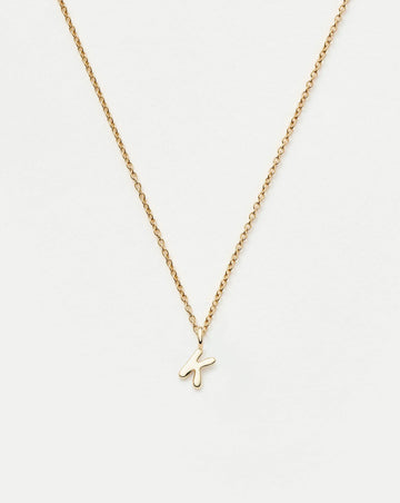 Fine Initial Mini Pendant Necklace - K | 14k Solid Gold Necklaces Missoma 