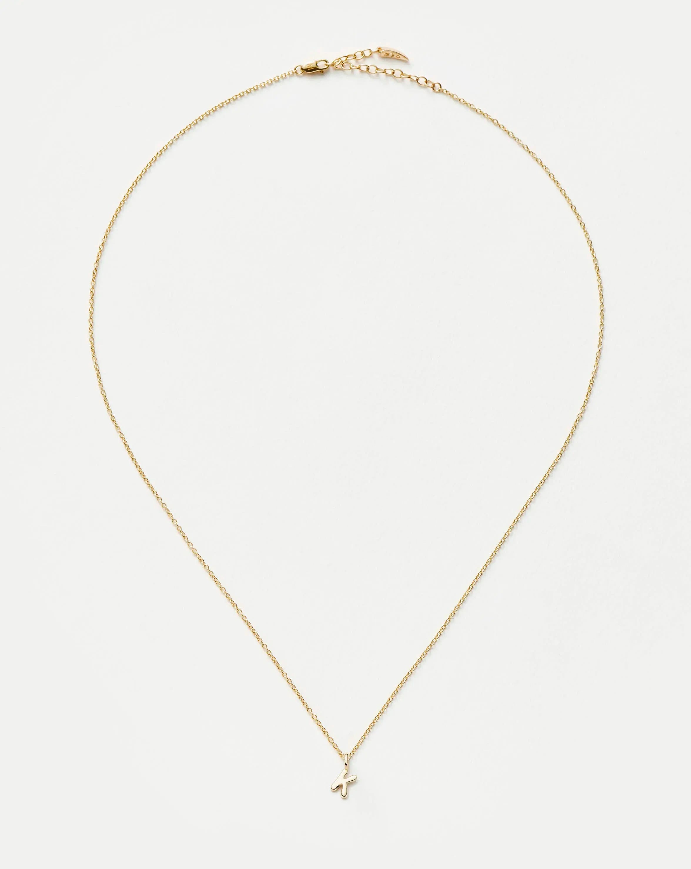 Fine Initial Mini Pendant Necklace - K | 14k Solid Gold Necklaces Missoma 