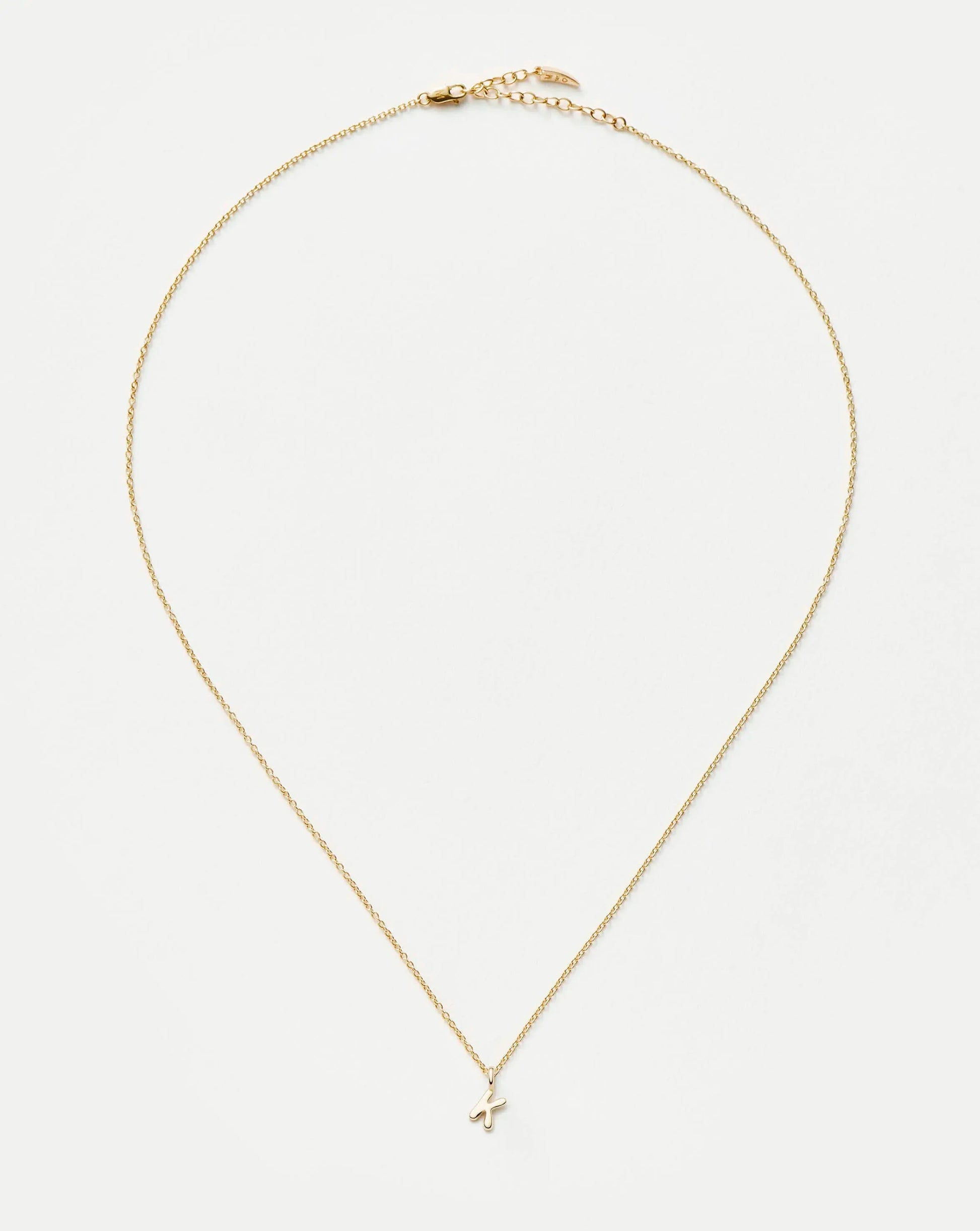 Fine Initial Mini Pendant Necklace - K | 14k Solid Gold Necklaces Missoma 