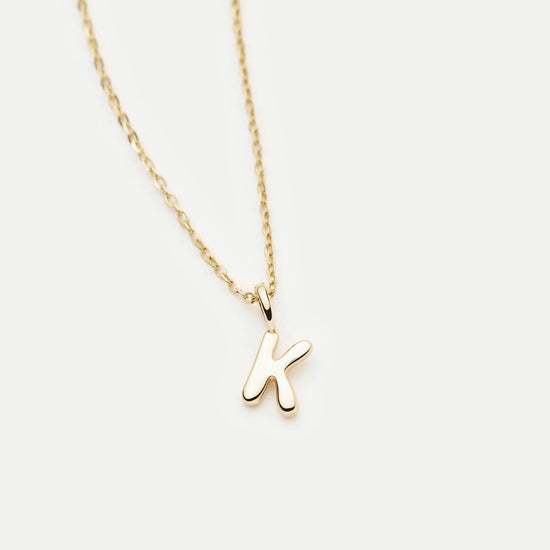 Fine Initial Mini Pendant Necklace - K | 14k Solid Gold Necklaces Missoma 