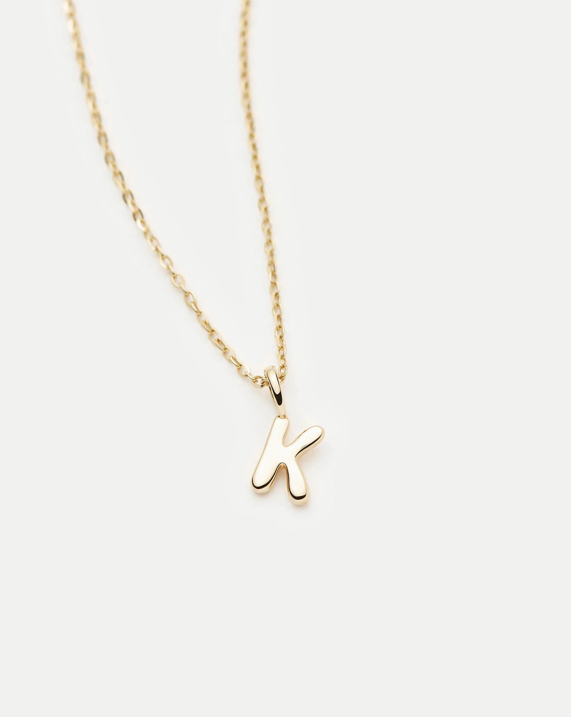 Fine Initial Mini Pendant Necklace - K | 14k Solid Gold Necklaces Missoma 