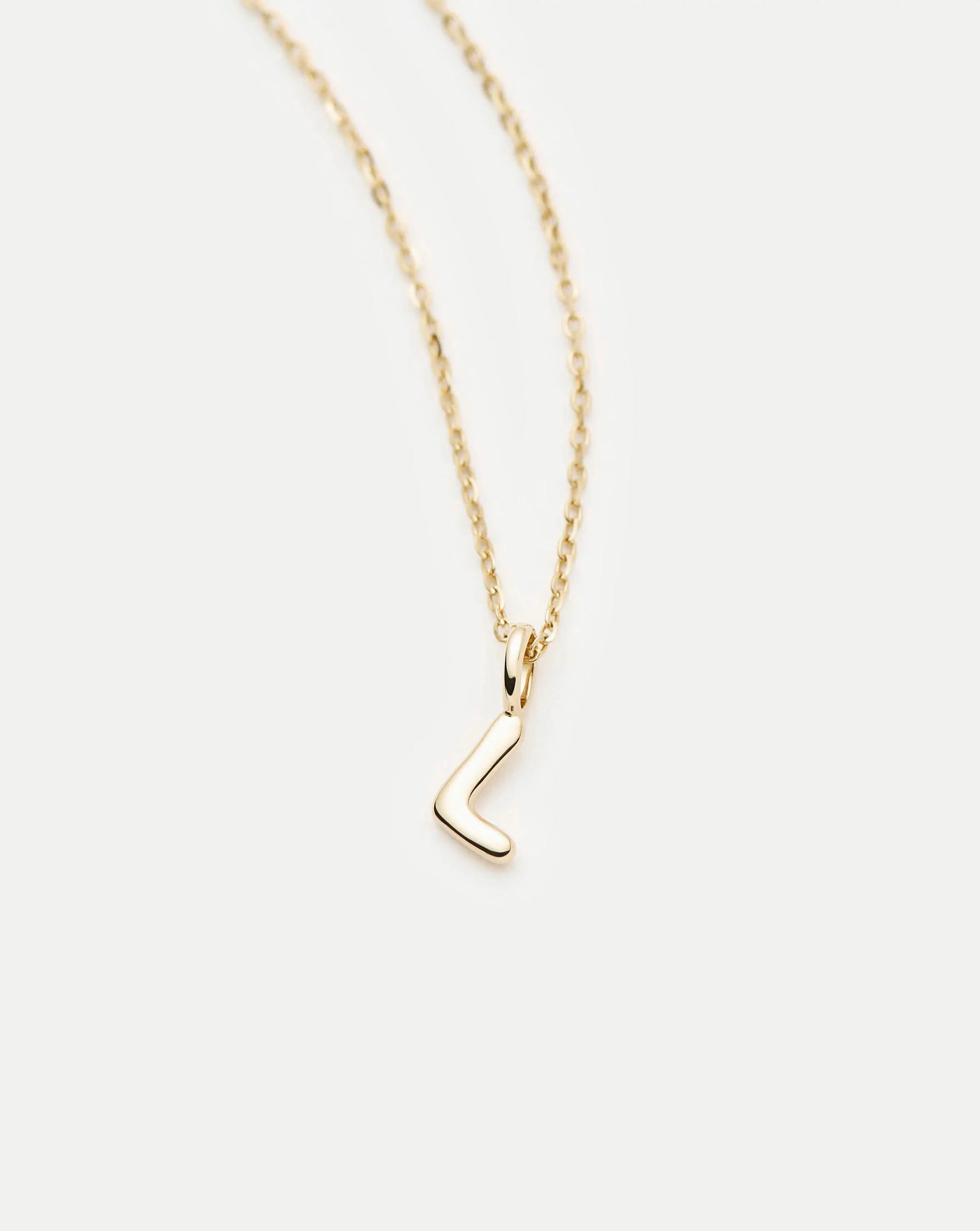 Fine Initial Mini Pendant Necklace - L | 14k Solid Gold Necklaces Missoma 