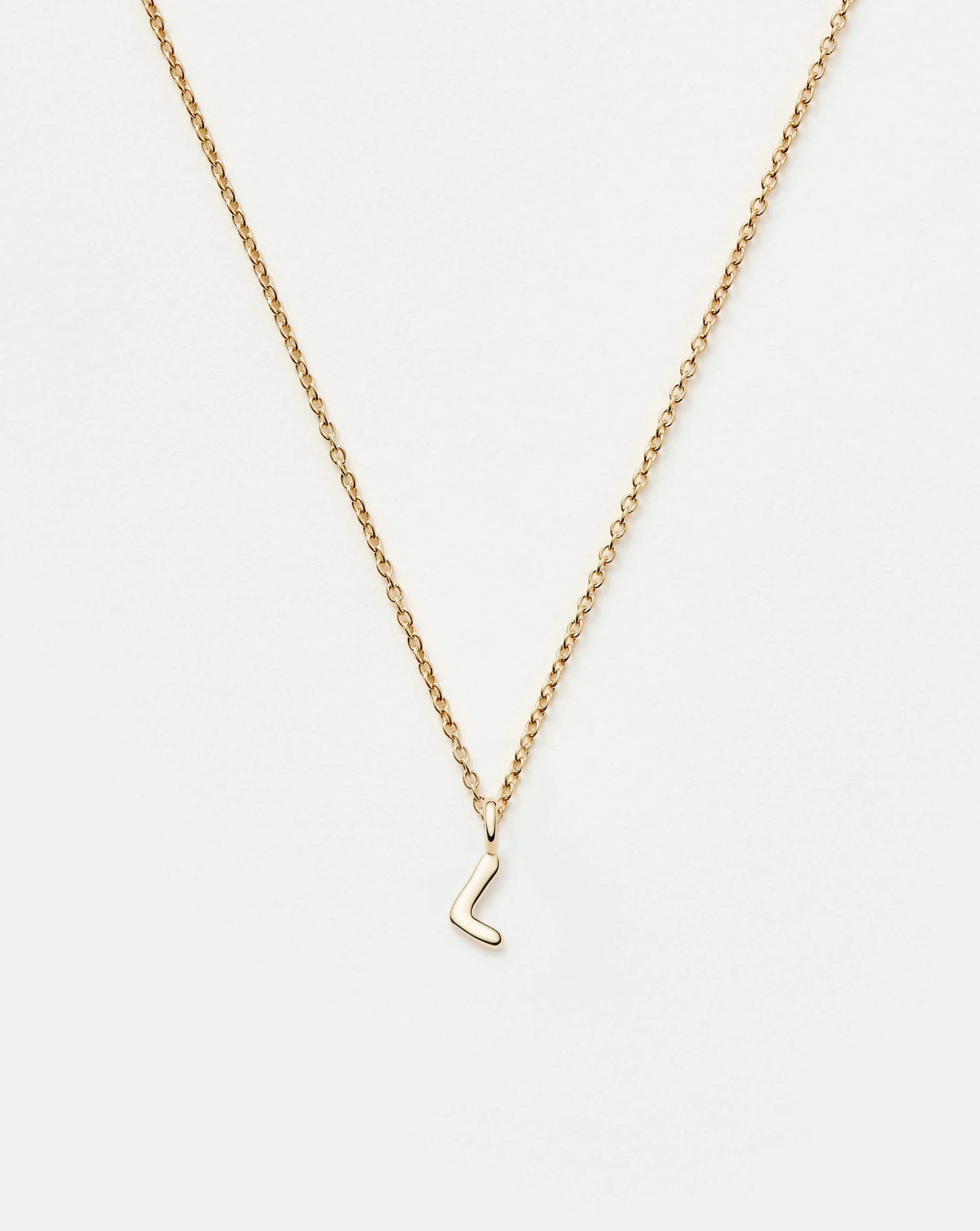 Fine Initial Mini Pendant Necklace - L | 14k Solid Gold Necklaces Missoma 