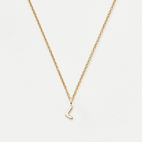 Fine Initial Mini Pendant Necklace - L | 14k Solid Gold Necklaces Missoma 