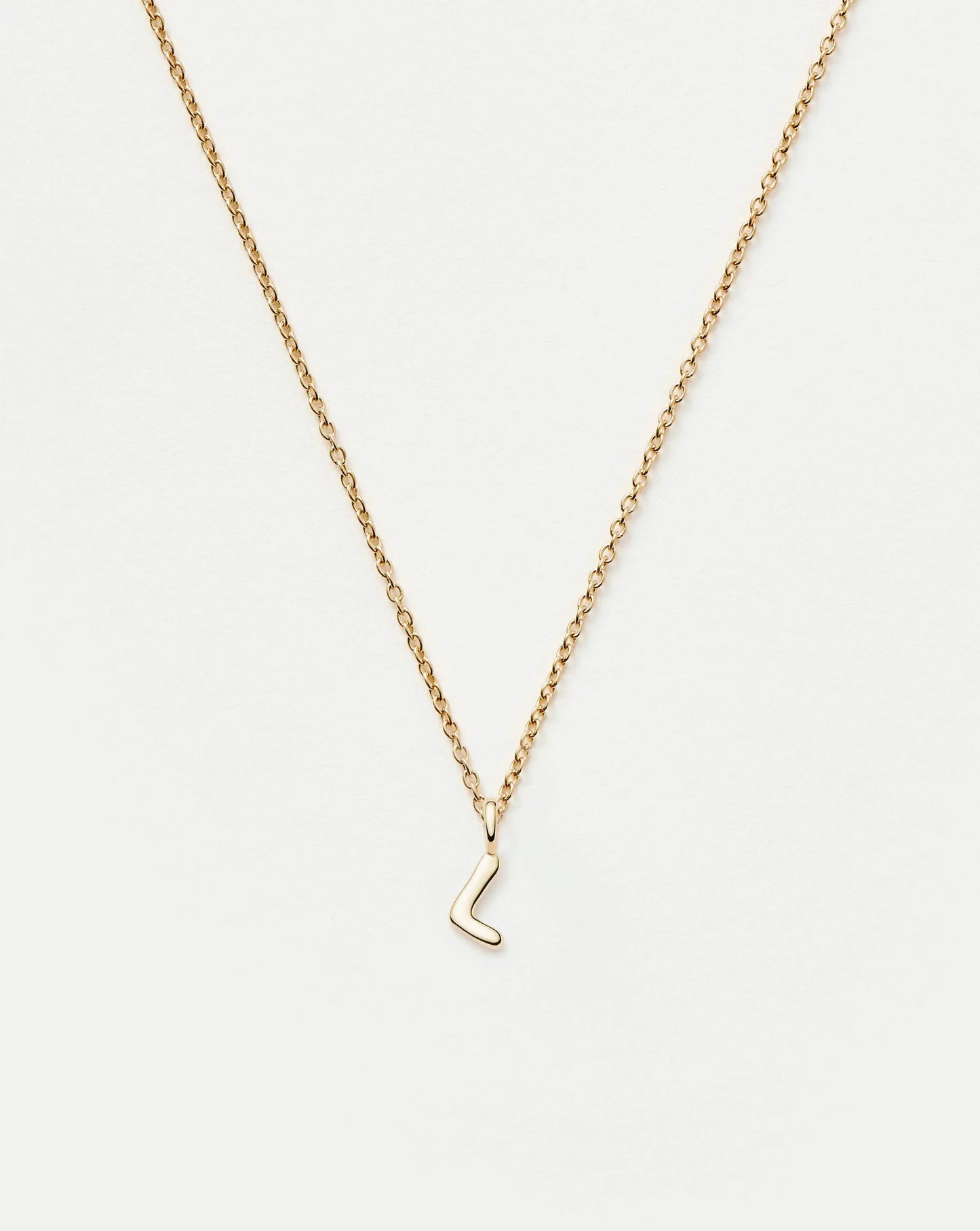 Fine Initial Mini Pendant Necklace - L | 14k Solid Gold Necklaces Missoma 