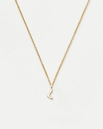 Fine Initial Mini Pendant Necklace - L | 14k Solid Gold Necklaces Missoma 