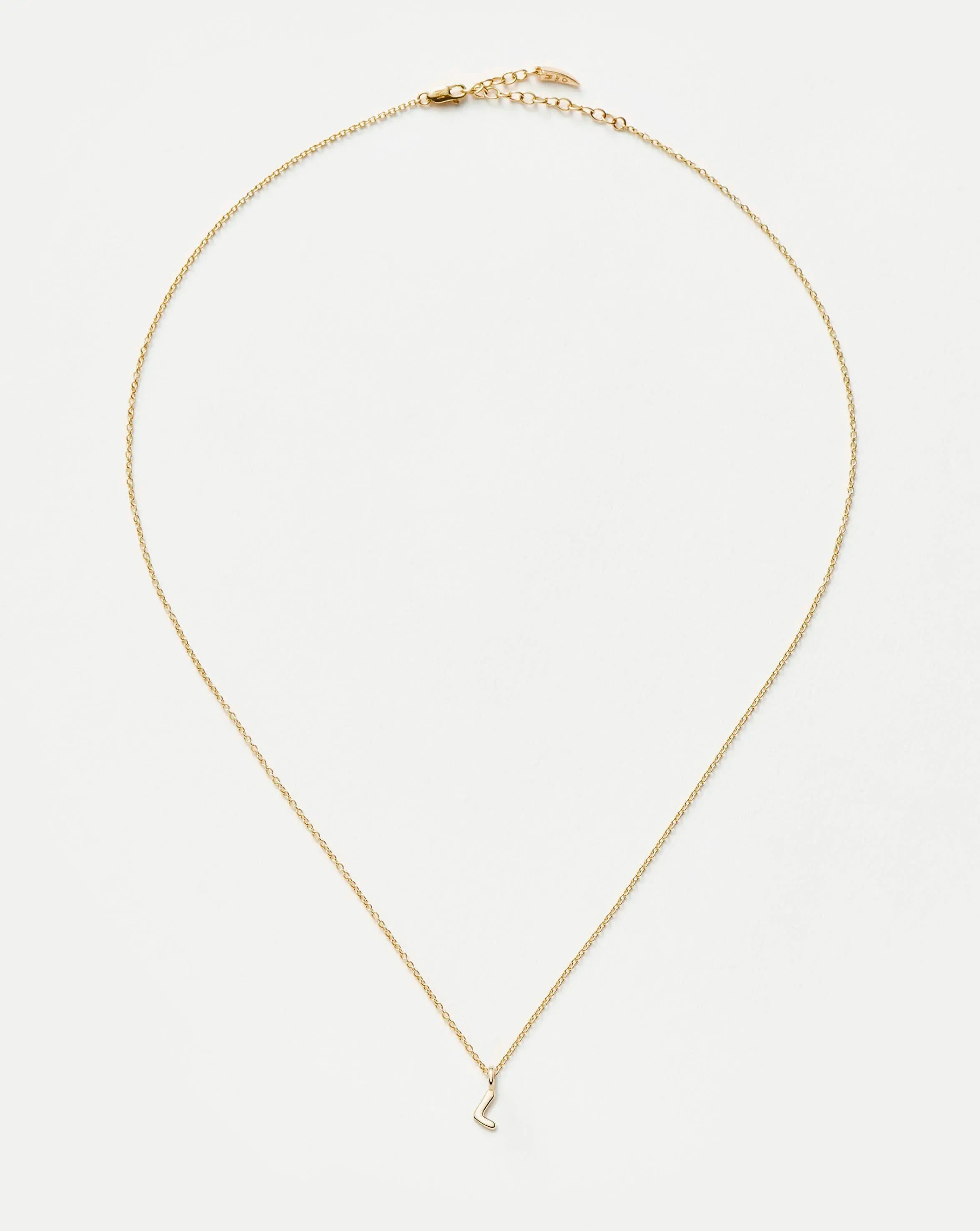 Fine Initial Mini Pendant Necklace - L | 14k Solid Gold Necklaces Missoma 