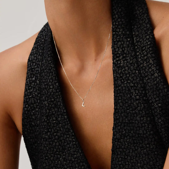 Fine Initial Mini Pendant Necklace - L | 14k Solid Gold Necklaces Missoma 
