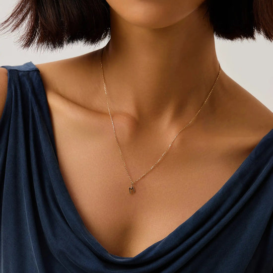 Fine Initial Mini Pendant Necklace - M | 14k Solid Gold Necklaces Missoma 