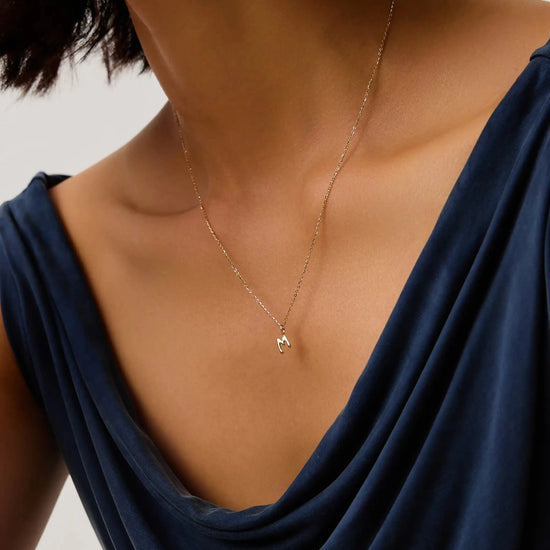 Fine Initial Mini Pendant Necklace - M | 14k Solid Gold Necklaces Missoma 