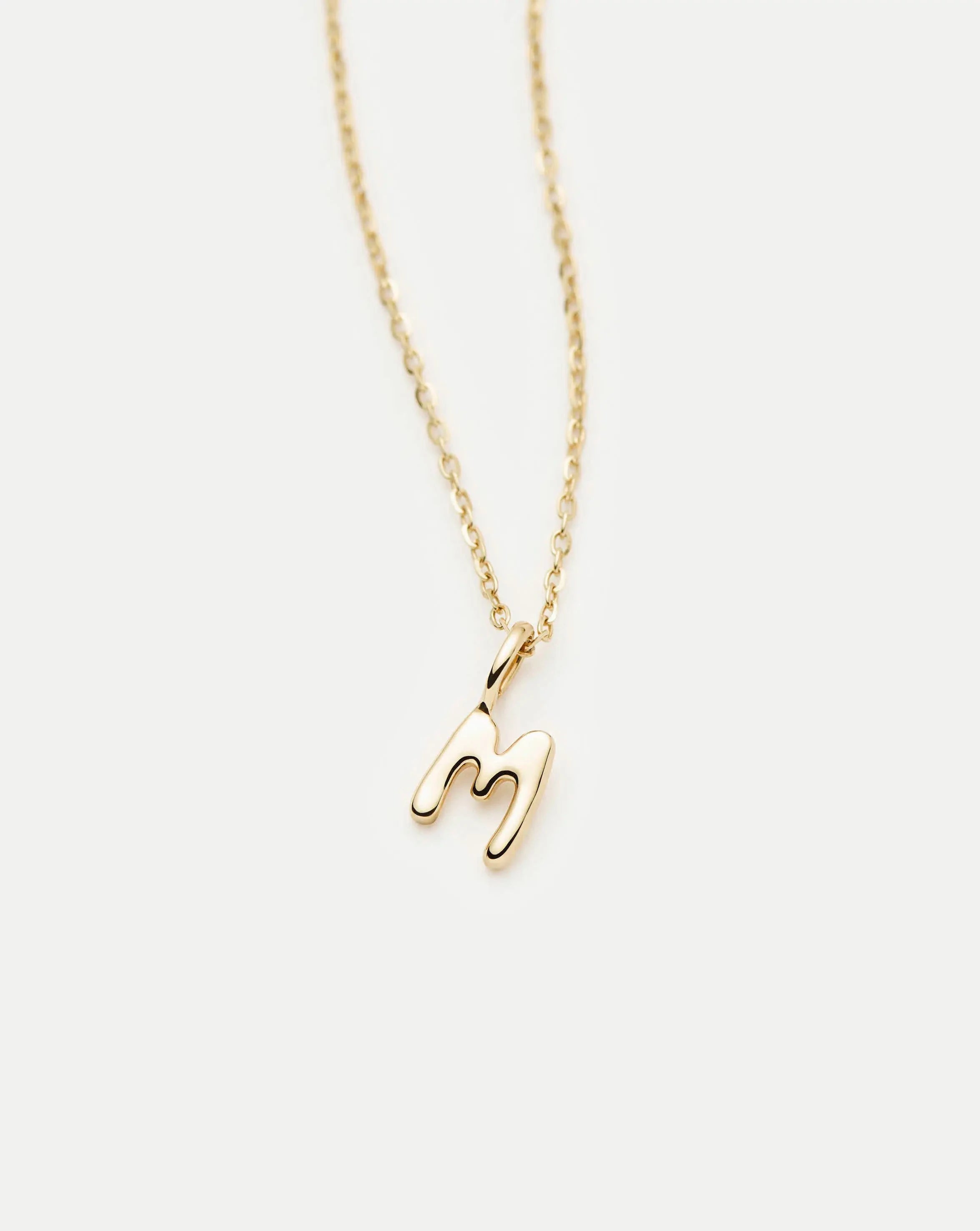 Fine Initial Mini Pendant Necklace - M | 14k Solid Gold Necklaces Missoma 
