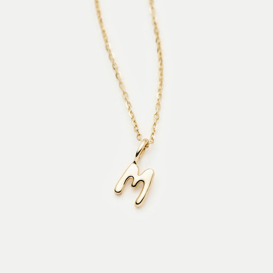Fine Initial Mini Pendant Necklace - M | 14k Solid Gold Necklaces Missoma 