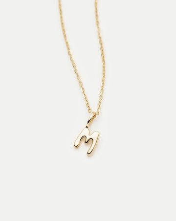 Fine Initial Mini Pendant Necklace - M | 14k Solid Gold Necklaces Missoma 