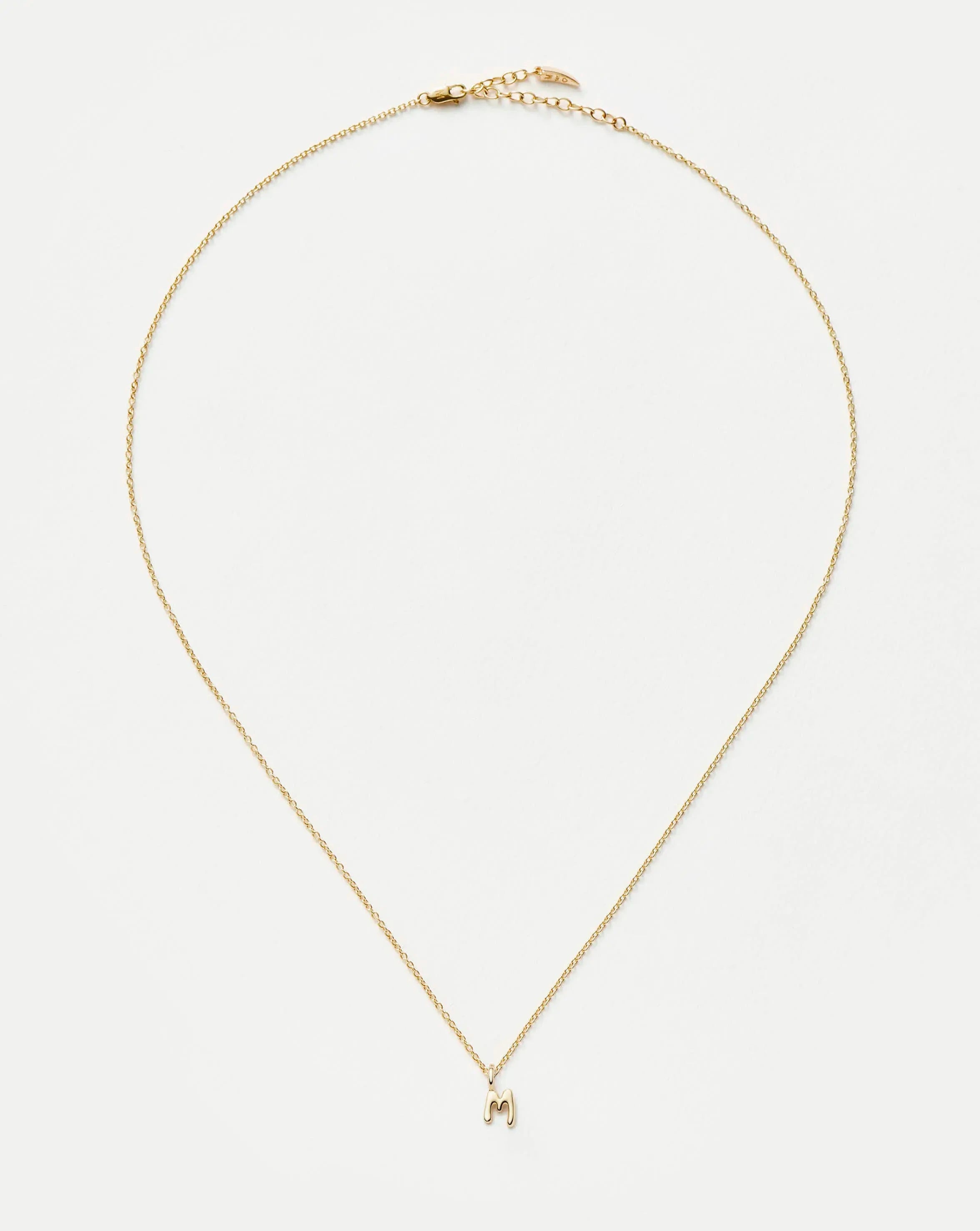 Fine Initial Mini Pendant Necklace - M | 14k Solid Gold Necklaces Missoma 