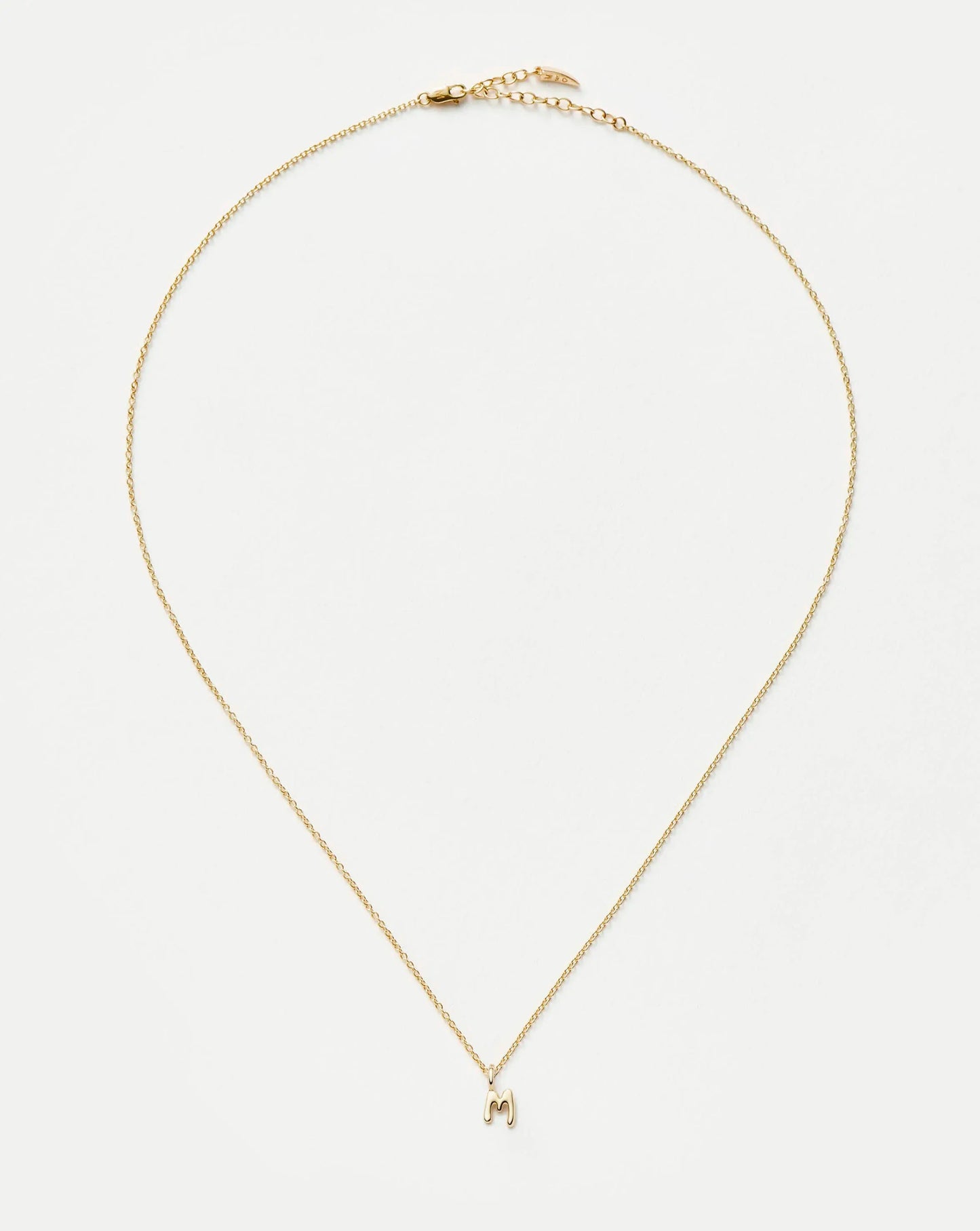 Fine Initial Mini Pendant Necklace - M | 14k Solid Gold Necklaces Missoma 
