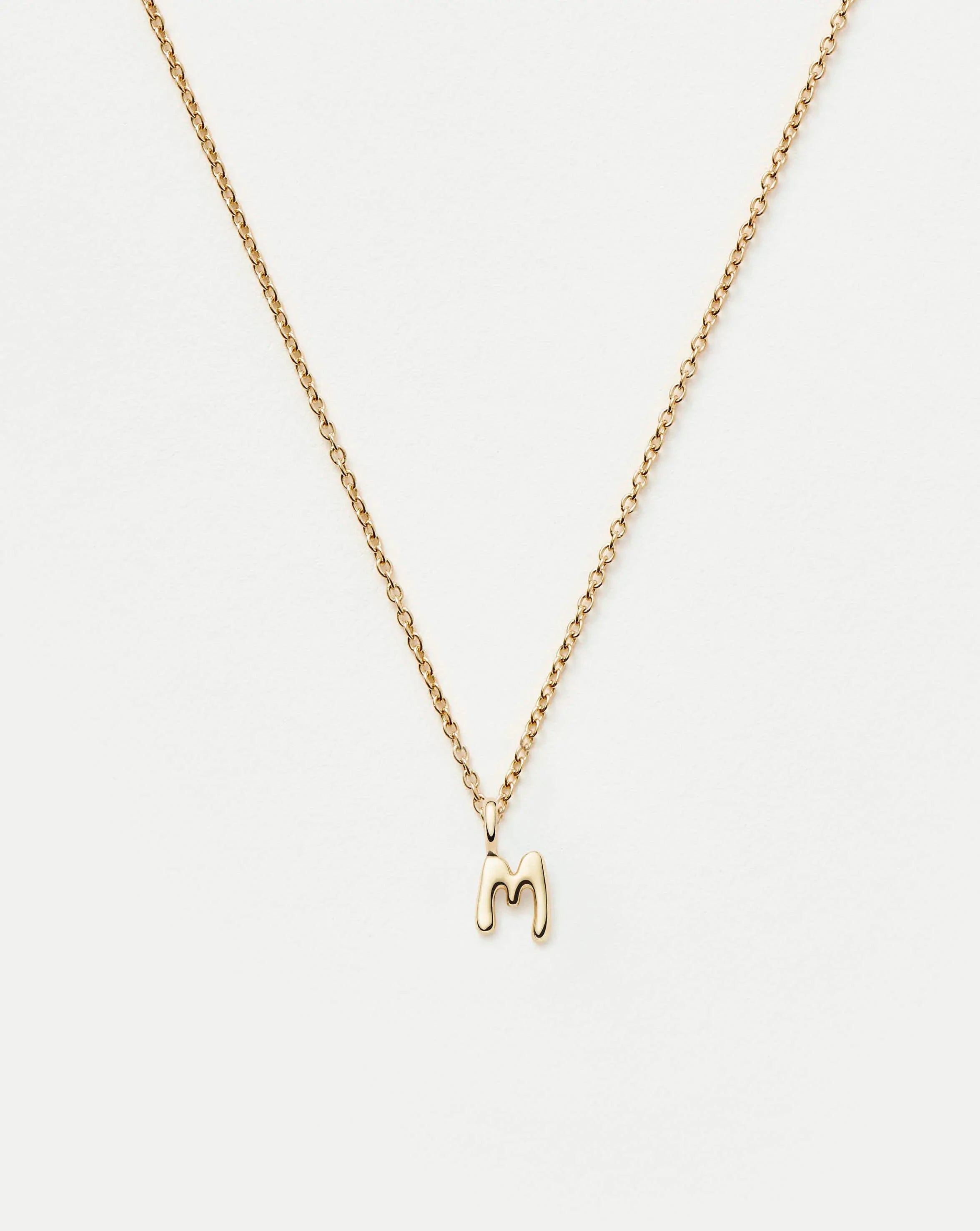 Fine Initial Mini Pendant Necklace - M | 14k Solid Gold Necklaces Missoma 