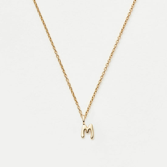 Fine Initial Mini Pendant Necklace - M | 14k Solid Gold Necklaces Missoma 
