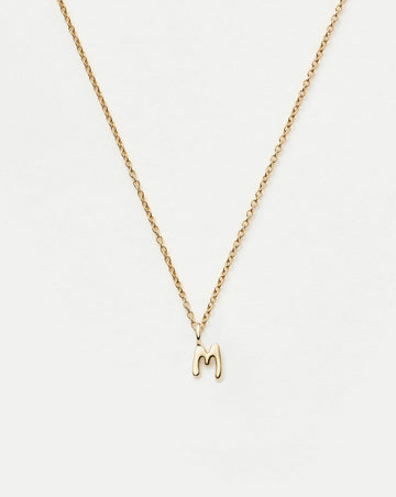 Fine Initial Mini Pendant Necklace - M | 14k Solid Gold Necklaces Missoma 