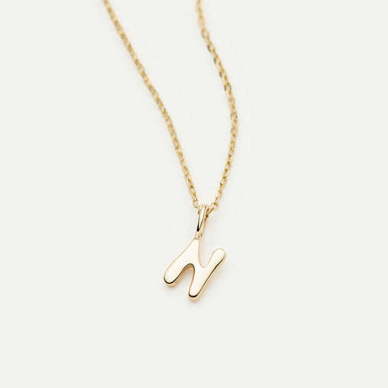 Fine Initial Mini Pendant Necklace - N | 14k Solid Gold Necklaces Missoma 