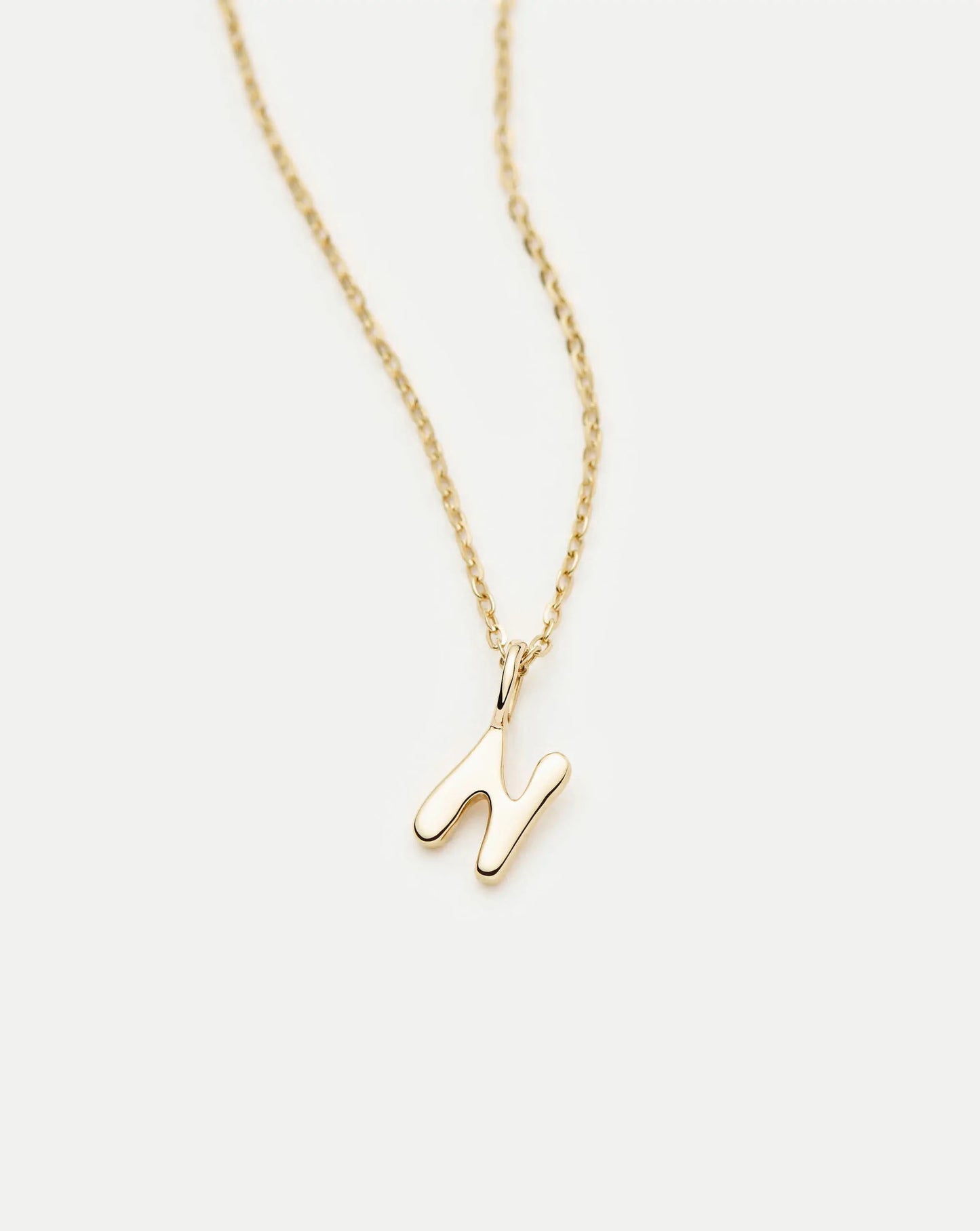 Fine Initial Mini Pendant Necklace - N | 14k Solid Gold Necklaces Missoma 