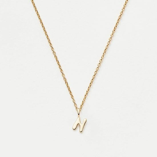 Fine Initial Mini Pendant Necklace - N | 14k Solid Gold Necklaces Missoma 