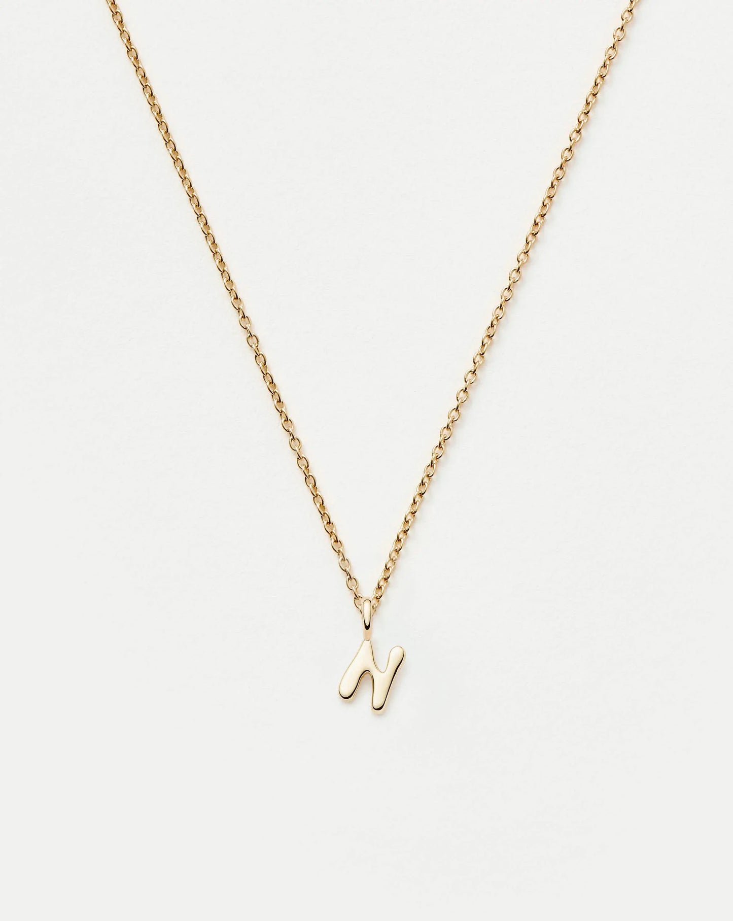 Fine Initial Mini Pendant Necklace - N | 14k Solid Gold Necklaces Missoma 