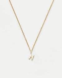 Fine Initial Mini Pendant Necklace - N | 14k Solid Gold Necklaces Missoma 