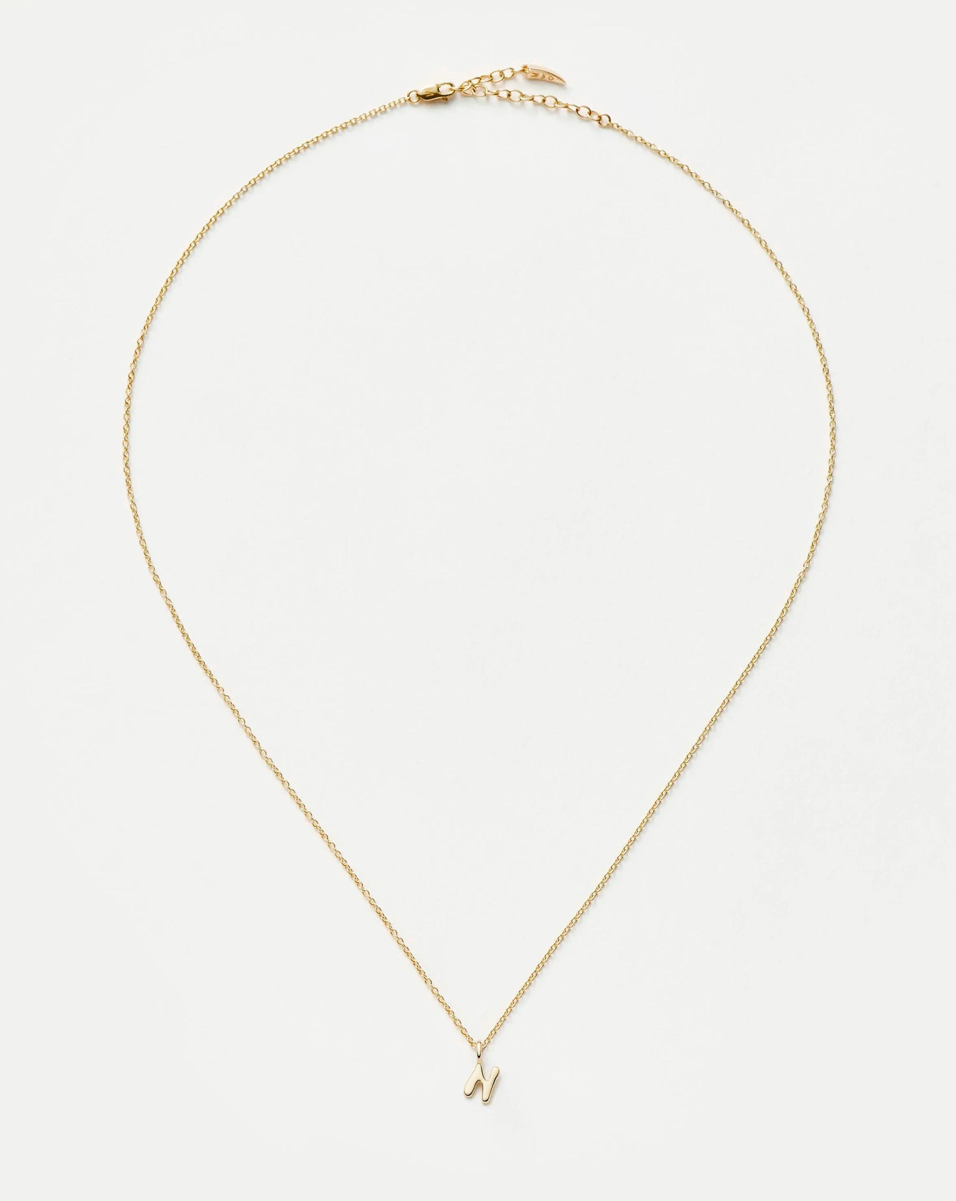 Fine Initial Mini Pendant Necklace - N | 14k Solid Gold Necklaces Missoma 
