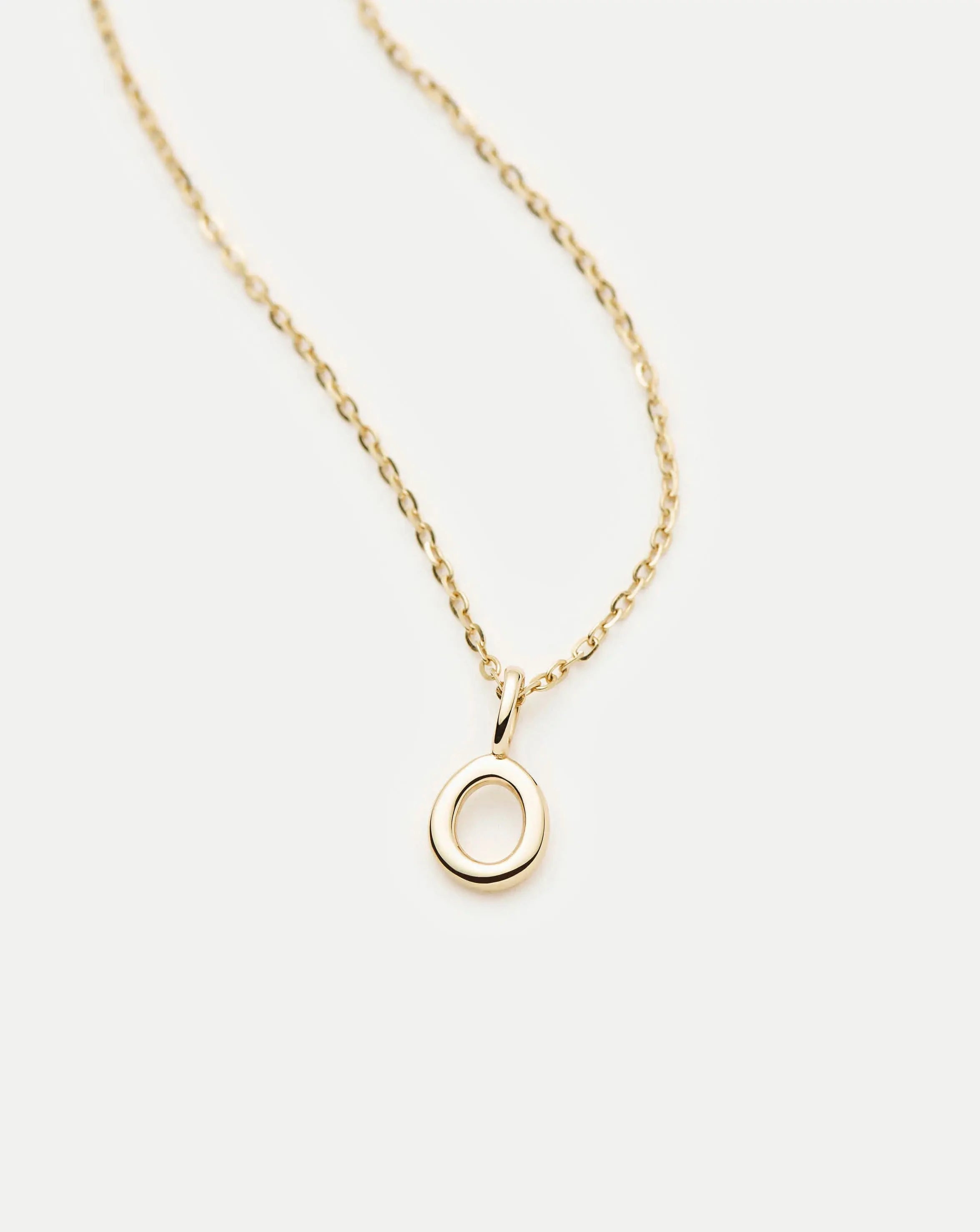 Fine Initial Mini Pendant Necklace - O | 14k Solid Gold Necklaces Missoma 
