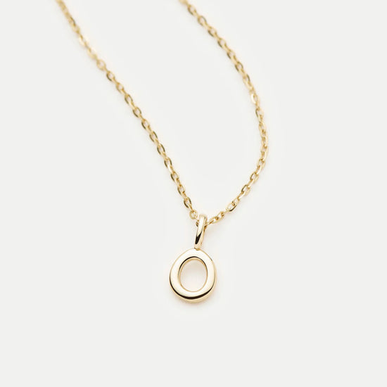 Fine Initial Mini Pendant Necklace - O | 14k Solid Gold Necklaces Missoma 